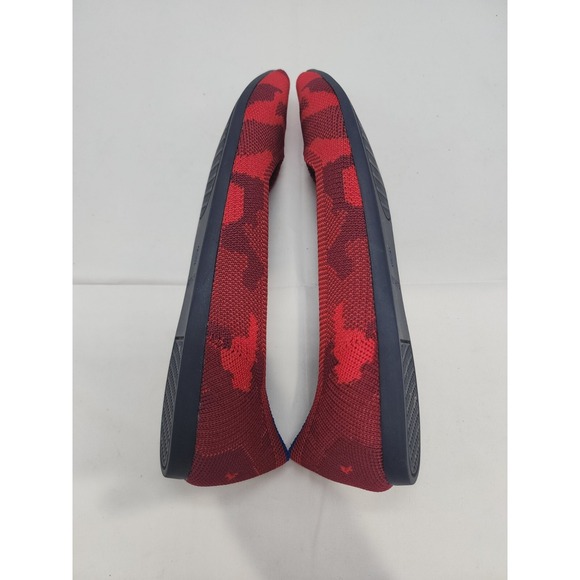 Rothy's Ballet Flat Shoes Womens 7W Red Camo Knit Pointed Toe Slip On Comfort - Picture 7 of 9